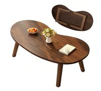 LXRHLIKG Tavolino Basso da Terra, Tavolino Pieghevole da Salotto, Spessore 1,5cm, Forma a Anacardi, per Sedersi sul Pavimento, in Camera da Letto, in Stile Tatami(Brown,80cm/31in)