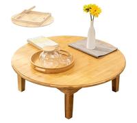 LXRHLIKG Tavolino Basso Pieghevole Giapponese, Basso e Rotondo, in Legno, per Sedersi a Terra su Tatami, in Camera da Letto, Nella Zona Finestra o Nella Sala da Tè(60x25cm/23x10in)