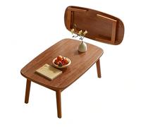 LXRHLIKG Tavolino Basso Pieghevole, Tavolino Basso da Caffè, in Legno Massello, Spessore 1,5 cm, per Soggiorno/sala da Tè/reception/tatami(Brown,80cm/31in)