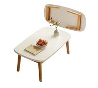 LXRHLIKG Tavolino Basso Pieghevole, Tavolino Basso da Caffè, in Legno Massello, Spessore 1,5 cm, per Soggiorno/sala da Tè/reception/tatami(White,80cm/31in)