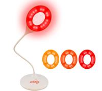LXSINO Lampada da lettura da scrivania, blocco BlueLight, 2 modalità di colore, 1600 K ambra e luce rossa, lampada da lettura dimmerabile, lampada da ufficio riduce l'affaticamento degli occhi e