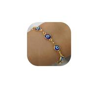 LXSSLY Braccialetto da donna, con occhio blu portafortuna, placcato in oro 14 carati, braccialetto a catena contro il malocchio da donna, gioiello contro il malocchio, adjustable, Metallo, Nessuna