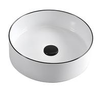 LXTEDJ Lavandino In Ceramica Per Bagno Contemporaneo, Rond, Blanc, Lavabo Da Appoggio, Adatto Per Guardaroba, Bagno E Toletta (Solo Bacino)-40X40X12CM