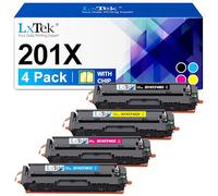 LxTek 201X 201A Toner nero CF400X CF400A compatibile con HP 201X Nero per HP M277dw Toner Color Laserjet Pro MFP M277 M252dw M277n M274n M252n M252 M277c6 (nero, ciano, giallo, magenta)