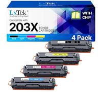 LxTek 203X Cartuccia toner compatibile per HP 203X 203A CF540X CF540A per Color LaserJet Pro MFP M281fdw M254dw MFP M281fdn MFP M280nw M254nw M254dn M281 M254 (Nero Ciano Magenta Giallo, 4-Pack)