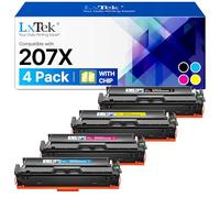 LxTek 207A 207X con chip compatibile con HP 207A W2210A 207X W2210X per HP Color Laserjet Pro MFP M283FDW M283FDN M255DW M282NW M255 M282 M283 (confezione da 4)