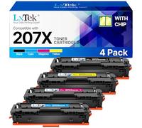 LxTek 207X 207A MFP M283fdw Toner con chip compatibile per HP 207X 207A per HP Color Laserjet Pro M255dw M255nw M283fdn M283cdw M282nw W2210X W2211X W213X (nero Ciano Giallo Magenta 4-Pack)