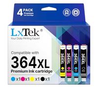 LxTek 364XL Compatibili Cartucce d'inchiostro Sostituzione per HP 364 XL per Photosmart 5520 5510 6510 6520 7510 7520 per Deskjet 3070A 3520 per Officejet 4610 4620 (Nero Ciano Magenta Giallo, 4-Pack)