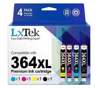 LxTek 364XL Compatibili Cartucce d'inchiostro Sostituzione per HP 364 XL per Photosmart 5520 5510 6510 6520 7510 7520 per Deskjet 3070A 3520 per Officejet 4610 4620 (Nero Ciano Magenta Giallo, 4-Pack)