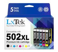 LxTek 502XL Cartucce d'inchiostro Compatibili per Epson 502 XL per Workforce WF-2860 WF-2860DWF WF-2865 WF-2865DWF per Expression Home XP-5105 XP-5100 (Nero Ciano Magenta Giallo, 5-Pack)