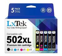LxTek 502XL Cartucce d'inchiostro Compatibili per Epson 502 XL per Workforce WF-2860 WF-2860DWF WF-2865 WF-2865DWF per Expression Home XP-5105 XP-5100 (Nero Ciano Magenta Giallo, 5-Pack)
