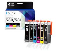 LxTek 530 531 XXL compatibili per Canon TS8750 BK, per Canon TS8751 WH PGI530 CLI531 530XXL 531XXL PGI-530PGBK CLI-531 (confezione da 6, grigio PGBK, nero, ciano, magenta, giallo)