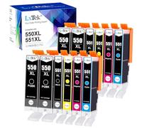 LxTek 550XL 551XL Compatibile Sostituzione per Canon PGI-550 CLI-551 XL Cartucce d'inchiostro per Pixma IP7250 MX925 MX725 MX920 IX6850 MG5450 MG5550 (PGBK Nero Ciano Magenta Giallo, 12-Pack)