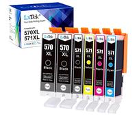LxTek 570XL 571XL Compatibile per Canon PGI 570 CLI 571 XL Cartucce d'inchiostro per Canon Pixma MG5750 MG5751 MG5752 MG6850 MG6851 MG6852 TS5050 TS5051 (PGBK Nero Ciano Magenta Giallo, 6-Pack)