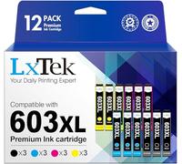 LxTek 603 XL Compatibile Cartucce d'inchiostro per Epson 603 603XL per Expression Home XP-2100 XP-2150 XP-4155 XP-4105 XP-3150 XP-2155 XP 3100 XP 4100 XP 4150 Workforce WF-2850 WF-2835 (12 Pack)