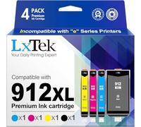 LxTek 912XL Multipack 912 XL Cartucce d'inchiostro compatibili con HP 912 912 per HP Officejet Pro 8022 8020 8012 8010 8014 8024 8025 ( Black/Cyan, Magenta Giallo)