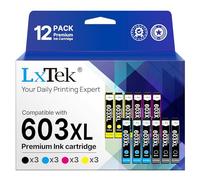 LxTek Cartucce d'inchiostro 603 XL 603XL compatibili con Epson 603 XL Multipack per Epson XP 3105 per stampante Expression Home XP-3100 XP-3105 XP-4100 XP-4105 XP-2810 XP-2100 (confezione da 12)