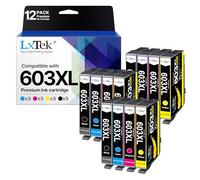 LxTek Cartucce d'inchiostro 603 XL 603XL compatibili con Epson 603 XL Multipack per Epson XP 3105 per stampante Expression Home XP-3100 XP-3105 XP-4100 XP-4105 XP-2810 XP-2100 (confezione da 12)