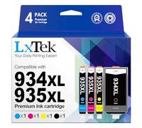 LxTek Cartucce d'inchiostro Sostituzione per HP 934 XL 935 XL 934XL 935XL Alta Capacità per Officejet Pro 6230 6830 per Officejet 6820 (Nero Ciano Magenta Giallo, 4-Pack)
