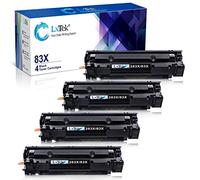 LxTek - Cartuccia toner di ricambio compatibile per HP 83X CF283X 83A CF283A per stampanti laser Laserjet Pro M201dw M201n M201 M125 M125nw M127fn M127fw M225dn M225dw (4 neri, ad alta resa)