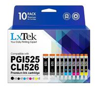 LxTek Compatibile per Canon 525 526 PGI-525 CLI-526 Cartucce d'inchiostro per Pixma IX6550 MX715 MX885 IP4850 IP4950 IP6550 MG5120 MG5150 MG6150 MG6250 MG8150 (PGBK Nero Ciano Magenta Giallo, 10-Pack)