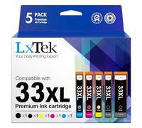 LxTek Compatibili Cartucce d'inchiostro Sostituzione per Epson 33 XL 33XL per Expression Premium XP-7100 XP-900 XP-830 XP-530 XP-630 XP-540 XP-640 (Nero Ciano Magenta Giallo Foto Nero, 5-Pack)