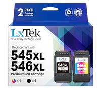 LxTek PG-545XL CL-546XL Cartucce d'inchiostro Sostituzione per Canon 545XL 546XL Alta Capacità per Canon Pixma MX490 MX495 IP2850 IP2840 MG2455 MG2550 MG2555 MG2950 TS205 TS3150 (Nero Colore, 2-Pack)