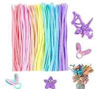 Lxtness 100PCS Scovolini Decorativi Scovolini Ciniglia Steli di Ciniglia Scovolini Decorativi per Bambini Scovolini Colorati per Lavoretti,Bricolage e Decorazione（Macaron）