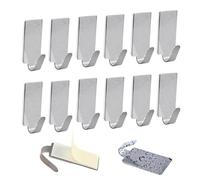 Lxtness Ganci Autoadesivi, Ganci da Parete in Acciaio Inossidabile 12 PCS per Impieghi Pesanti, Ganci Impermeabili Senza Chiodi per Cucina, Bagno, Armadio, Appendiabiti Panno Asciugamano