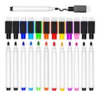 Lxtness Pennarelli per Lavagna Bianca Cancellabile,12pcs Pennarelli Lavagna Bianca Cancellabile,Punta Fine 1.2MM,Facili da Cancellare,Basso Odore,Ideali per Apprendimento,Pittura e Creatività