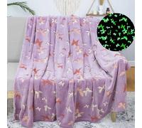 LXTOPN Coperta per bambini, coperta luminosa al buio, coperta per bambini, motivo farfalla, regalo per ragazze, soffice coperta per divano