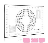 LXUDN Spianatoia per Impastare 70 * 50cm, Tappetino Silicone Cucina Antiaderente, Piano per Impastare In Silicone Con Segni di Misurazione, Silpat Con Fondo Antiscivolo (Ferroso+Cazzuola), DD-290