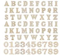 LXUEJIE 204 mini lettere dell'alfabeto in legno grezzo da 1,5 cm e numeri in legno, vuote, numeri in legno, non verniciati, calendario per progetti fai da te, regali fatti in casa