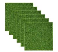 LXUEJIE 6 confezioni di erba finta per artigianato, 15,2 x 15,2 cm, muschio artificiale per giardino in miniatura, tappeto erboso sintetico, per ornamenti in miniatura, casa delle bambole, decorazione
