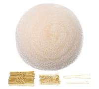 LXUEJIE Spugna per capelli per Updo & Volumes Bump Tool, inserto volumizzante, riempitivo per capelli sottili, per volume inserto, spugna con 70 forcine per salone (bianco sporco)