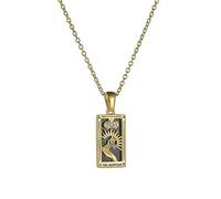 LXURY Collane simboliche di tarocchi Colorati, Ciondolo con Carta dei tarocchi Smaltata Quadrata in Acciaio Inossidabile Placcato Oro 18k, Collana di Gioielli per Le Donne (Style D)