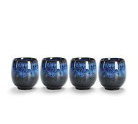 Lxuwbd Jianzhan - Tazza da tè in ceramica, set da tè Kung Fu, tazza da caffè, Yerba Mate, set di tazze in ceramica, set da 4 (blu)