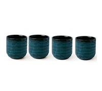 Lxuwbd Set da tè in ceramica in stile giapponese, tazza da tè, tazza da caffè, Yerba Mate, set di 4 tazze in ceramica (verde)