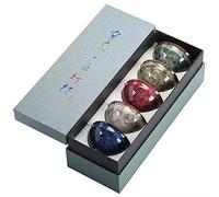 Lxuwbd set da tè in ceramica Kung Fu da 5 pezzi, tazza da tè in stile giapponese, set da tè Yerba Mate, capacità 100 ml, design moderno, riutilizzabile, cinque colori in un gruppo, finitura lucida