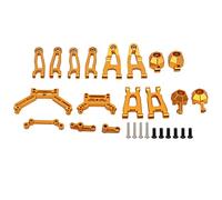 Lxwraptorial 1 Coppia di Bracci oscillanti, Gruppo di cupole per sterzo, Kit di Supporti per Sospensione con Montaggio su ASSE, aggiornamento in Lega di Alluminio per Auto RC 1/16, Compatibile (Oro)