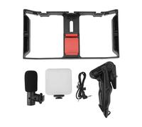 Lxwraptorial Kit per lo streaming live via telefono, set wireless per videoregistrazione con smartphone, dotato di luce di riempimento, microfono e cavo audio; kit per vlogging a 3 livelli di
