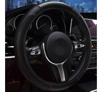 LXWUVIDD Coprivolante Auto per Dacia Logan MCV 2008-2017 2018 2019 2020, Copertura Volante Pelle Traspirante Resistente Antiscivolo Accessori Auto Interno,Black