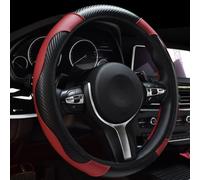 LXWUVIDD Coprivolante Auto per Land Rover Defender 110 (L663) 2019 2020 2021 2022 2023 2024, Copertura Volante Pelle Traspirante Resistente Antiscivolo Accessori Auto Interno, Wine Red