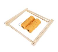 Lxwythozoan Portariviste boho, porta riviste in legno intrecciato con design a nappine fai-da-te, scaffale verticale boho fatto a mano per soggiorno, bagno e ufficio, include filato