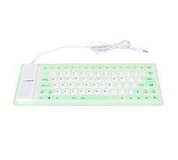 Lxwythozoan Tastiera in silicone, cablata USB a 85 tasti, design completamente sigillato, impermeabile, antipolvere, silenziosa, morbida e confortevole, rollabile, per PC e laptop, leggera, (Verde)