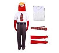 lxxZuvR Costume da rabbia, per Halloween, maschera completa, tuta, cravatta, guanti, cosplay
