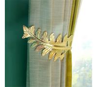 LXYAYY 2 Pezzi Fermacravatta per Tende a Foglia Fermacravatte Camera da Letto Soggiorno Accessori Decorativi per Tende Gancio per Tende in Metallo(A)