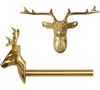 LXYAYY Fermatenda Accessori per Tende Supporti per Tende da Parete Tenda in Metallo Ottone Decoro in Alce Gancio da Parete Gancio da Parete per Tenda Set di 2