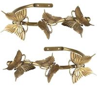 LXYAYY Fermatenda per Tende Accessori per Tende Supporti per Tende da Parete Fermatenda in Metallo Set di 2 Ganci per Tende Holdback Artistico, 22 * 18 * 7 cm, Oro