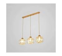 LXYAYY Lampada a Sospensione a LED in Cristallo per Sala da Pranzo, Soggiorno, Paralume in Ferro Nero Nordico, Decorazione per Cucina, Lampada da soffitto sospesa, (3HEADS)